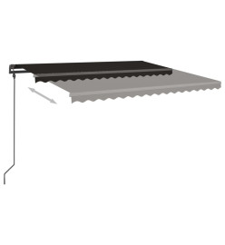 Auvent manuel rétractable avec poteaux 5x3,5 m Anthracite
