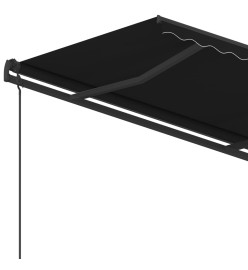 Auvent manuel rétractable avec poteaux 5x3,5 m Anthracite