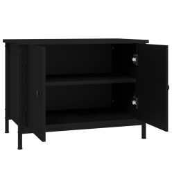 Meuble TV avec portes noir 60x35x45 cm bois d'ingénierie