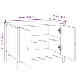 Meuble TV avec portes noir 60x35x45 cm bois d'ingénierie