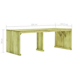 Table de jardin 220x101,5x80 cm Bois de pin imprégné