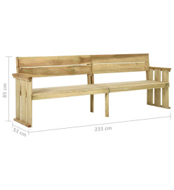 Banc de jardin 233 cm Bois de pin imprégné