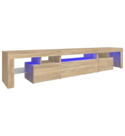 Meuble TV avec lumières LED Chêne sonoma 215x36,5x40 cm