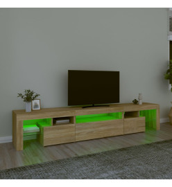 Meuble TV avec lumières LED Chêne sonoma 215x36,5x40 cm