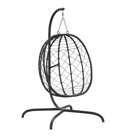 Chaise suspendue en forme d'œuf avec coussin Anthracite