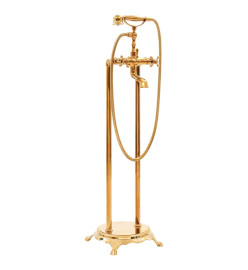 Baignoire autoportante et robinet 220 L 99,5 cm Doré