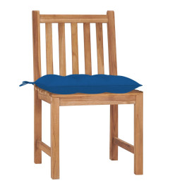 Chaises de jardin 6 pcs avec coussins Bois de teck massif