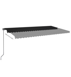 Auvent manuel rétractable avec LED 600x350 cm Anthracite