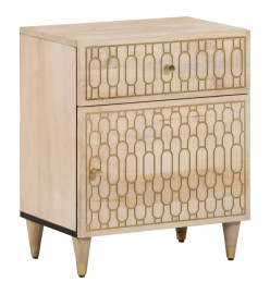 Table de chevet 50x33x60 cm bois de manguier massif