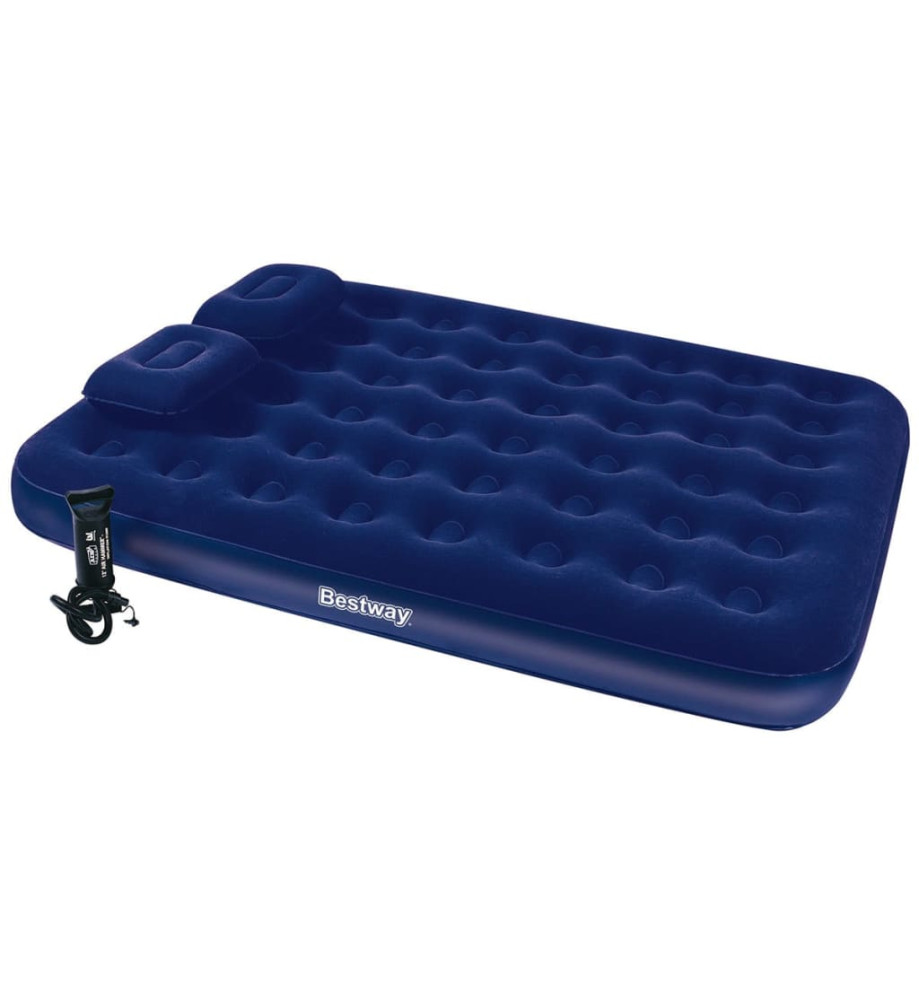 Bestway Lit gonflable floqué avec oreiller et pompe à air 203x152x22cm