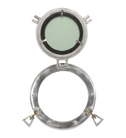 Miroir en forme de hublot mural Ø23 cm aluminium et verre