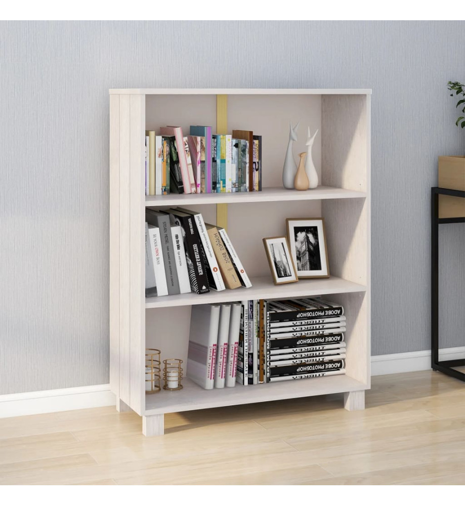 Bibliothèque HAMAR Blanc 85x35x112 cm Bois de pin massif