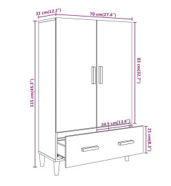 Buffet Chêne marron 70x31x115 cm Bois d'ingénierie