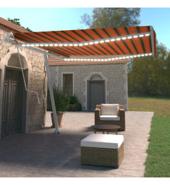 Auvent automatique capteur de vent LED 400x350 cm Orange marron