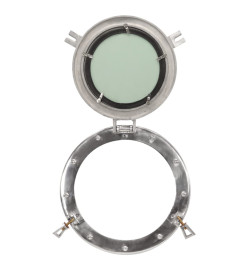 Miroir en forme de hublot mural Ø30 cm aluminium et verre