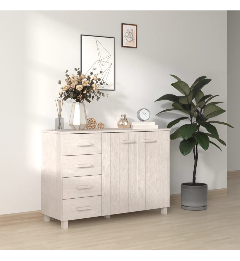 Buffet MOLDE Blanc 113x40x80 cm Bois massif de pin