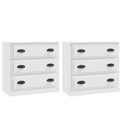 Buffets 2 pcs blanc bois d'ingénierie