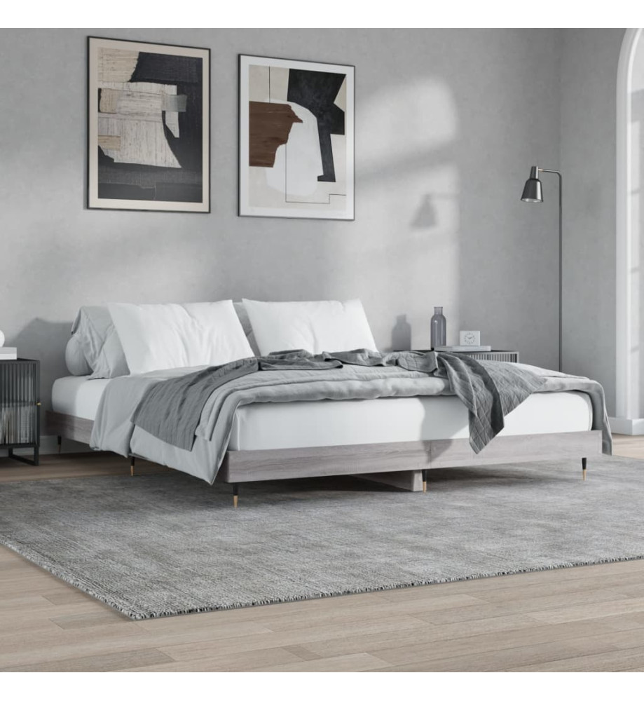 Cadre de lit sonoma gris 180x200 cm bois d'ingénierie Cadre de lit sonoma gris 180x200 cm bois d'ingénierie