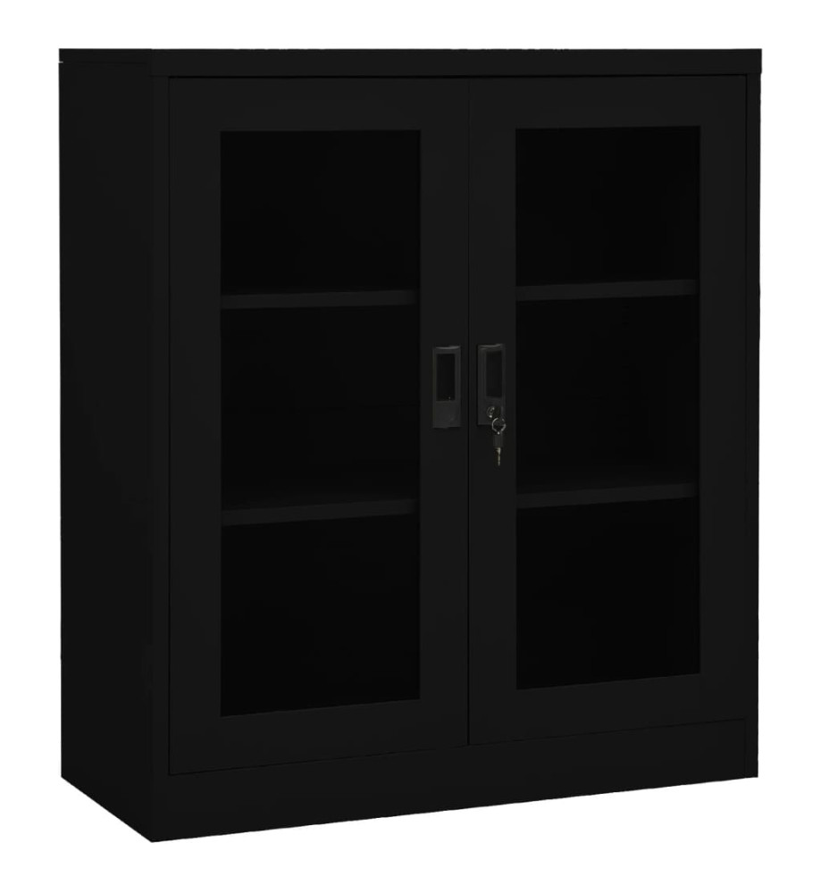 Armoire de bureau Noir 90x40x105 cm Acier