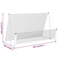 But de football de rebondissement 2 en 1 202x104x120 cm Acier