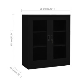 Armoire de bureau Noir 90x40x105 cm Acier