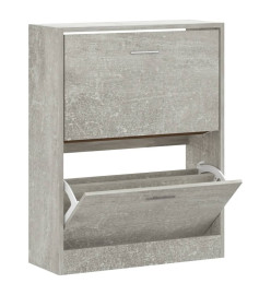 Armoire à chaussures Gris béton 63x24x81 cm Bois d'ingénierie