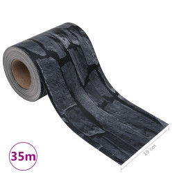 Écran d'intimité de jardin PVC 35x0,19m Gris d'aspect de pierre