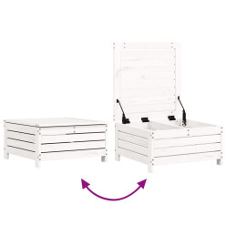Salon de jardin 7 pcs blanc bois de pin massif