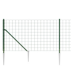 Clôture en treillis métallique et piquet d'ancrage vert 1x10m