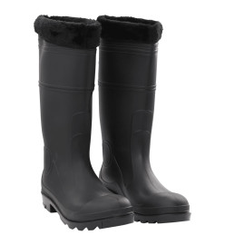 Bottes de pluie avec chaussettes amovibles noir taille 46 PVC