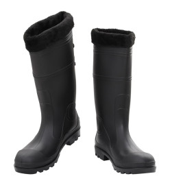 Bottes de pluie avec chaussettes amovibles noir taille 46 PVC