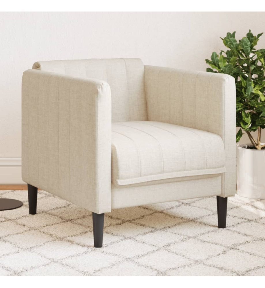 Fauteuil crème tissu