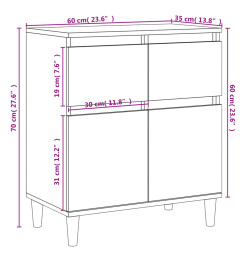 Buffet Sonoma gris 60x35x70 cm Bois d'ingénierie