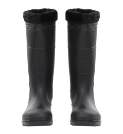 Bottes de pluie avec chaussettes amovibles noir taille 44 PVC