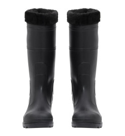 Bottes de pluie avec chaussettes amovibles noir taille 42 PVC