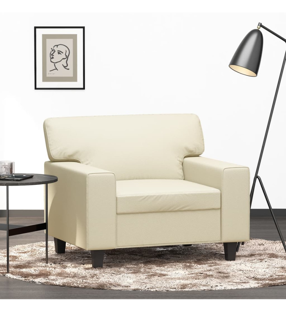 Fauteuil Crème 60 cm Similicuir