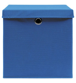 Boîtes de rangement avec couvercles 10 pcs 28x28x28 cm Bleu