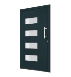 Porte d'entrée Aluminium et PVC Anthracite 110x210 cm