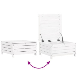 Salon de jardin 6 pcs blanc bois de pin massif