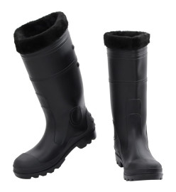 Bottes de pluie avec chaussettes amovibles noir taille 43 PVC