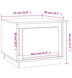 Table basse noir 51x50x44 cm bois d'ingénierie