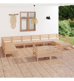 Salon de jardin 12 pcs Bois de pin massif