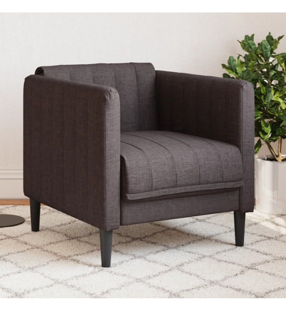 Fauteuil marron foncé tissu