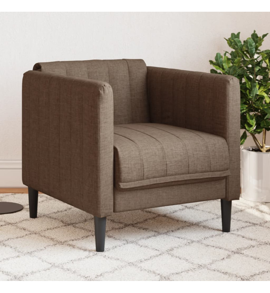 Fauteuil marron tissu