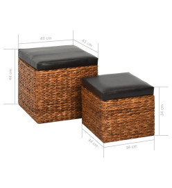 Repose-pieds 2 pcs Jacinthe d'eau Marron