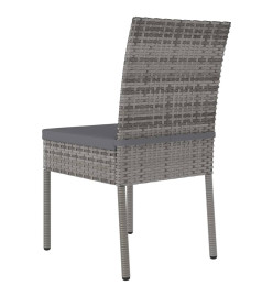 Chaises de salle à manger de jardin 2 pcs Résine tressée Gris