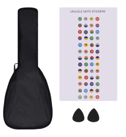 Jeu de ukulélé soprano avec sac pour enfants Noir 23"