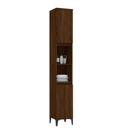 Armoire de bain chêne marron 30x30x190 cm bois d'ingénierie