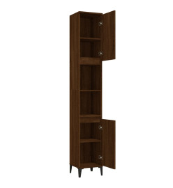 Armoire de bain chêne marron 30x30x190 cm bois d'ingénierie