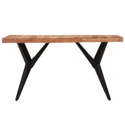 Table à dîner noir 140x70x76 cm bois d'acacia solide